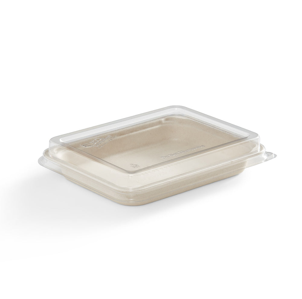 22 oz Sugarcane Food Container & PET Lid, Qty 50 containers and 50 lids