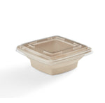 28 oz Bamboo Food Containers & PET Lids, 50 containers and 50 lids