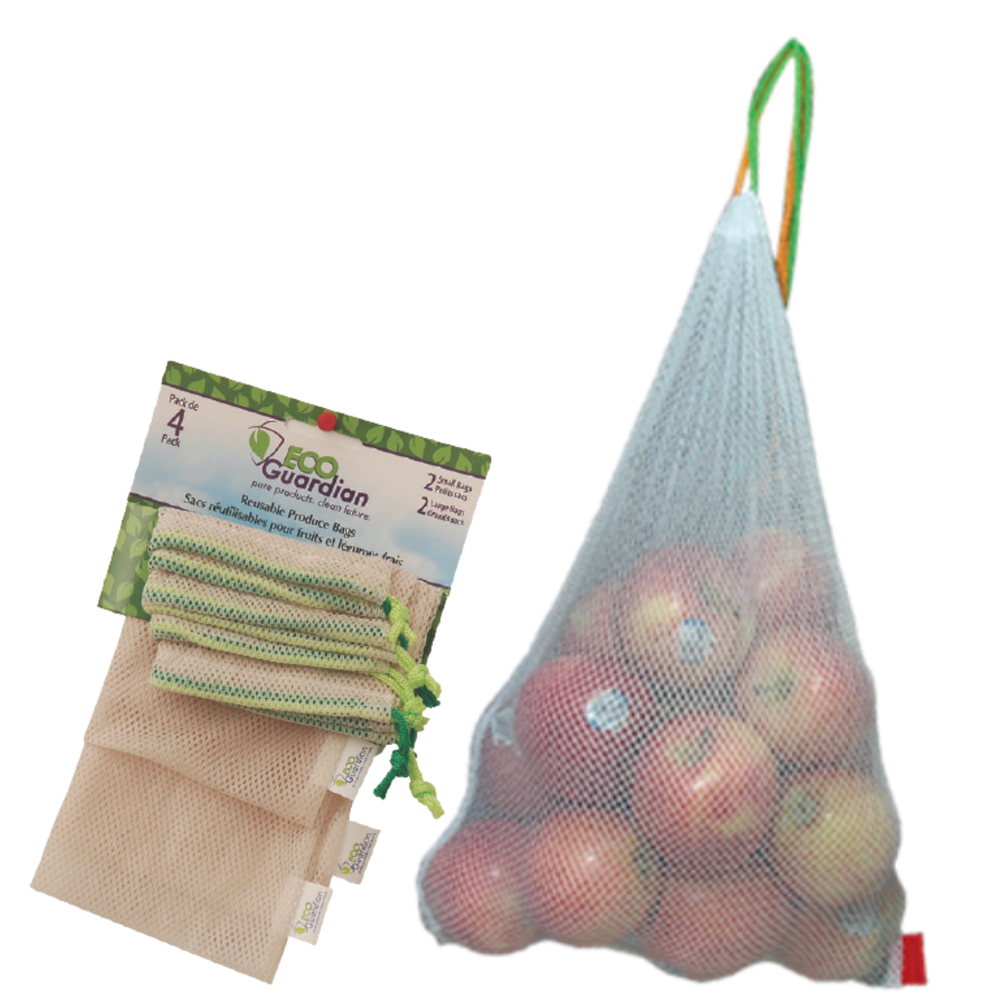 Reusable Mesh Produce Bags, Qty 3 Packs (You get 12 Bags in total