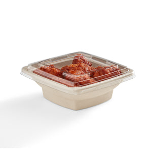 
            
                Load image into Gallery viewer, 28 oz Bamboo Food Containers &amp;amp; PET Lids, 50 containers and 50 lids
            
        