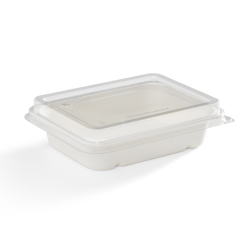 32 oz Sugarcane Food Containers & PET Lids, Qty 50 containers and 50 lids