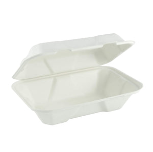 
            
                Load image into Gallery viewer, 9&amp;quot; x 6&amp;quot; x 3&amp;quot; Sugarcane Clamshell Containers, Qty 50
            
        
