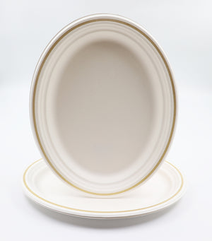 12.5" Gold Rim Plates/Serving Platters, Qty 48